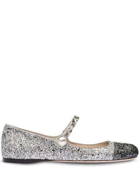 miu miu glitter shoes replica|mini miu ballet flats.